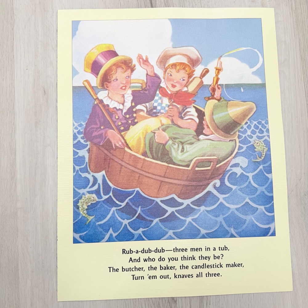 Nursery Rhyme Art Print 11x14 Rub a Dub Dub Cottagecore Kids Room